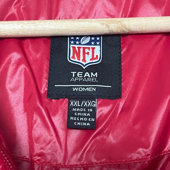 NFL Tampa Bay Buccaneers Puffer Jacket Women Sz XXL Red White Quilted Full Zip - Picture 5 of 9